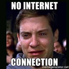 Man crying with a no internet 
                             caption	--image-place-holder--